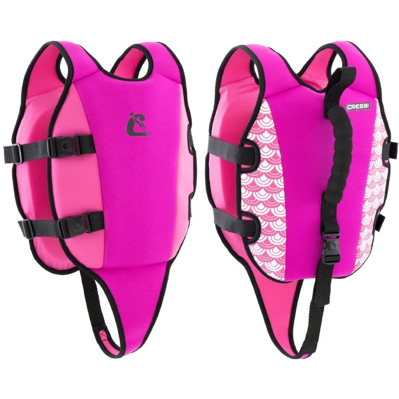 Cressi Little Turtle-Soft Neoprene Child Life Jacket, Lifetime Vest Floating Aid Vest with Double Rear Handle and Safety Buckles, Ideal Sea Rescue Jacket for Swimming and Sea, PPE Certificate