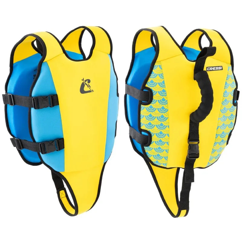 Cressi Little Turtle-Soft Neoprene Child Life Jacket, Lifetime Vest Floating Aid Vest with Double Rear Handle and Safety Buckles, Ideal Sea Rescue Jacket for Swimming and Sea, PPE Certificate