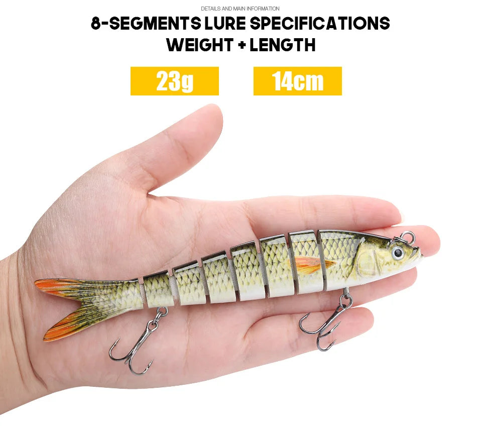 VTAVTA 10/14cm Sinking Wobblers Fishing Lures Jointed Crankbait Swimbait 8 Segment Hard Artificial Bait For Fishing Tackle Lure