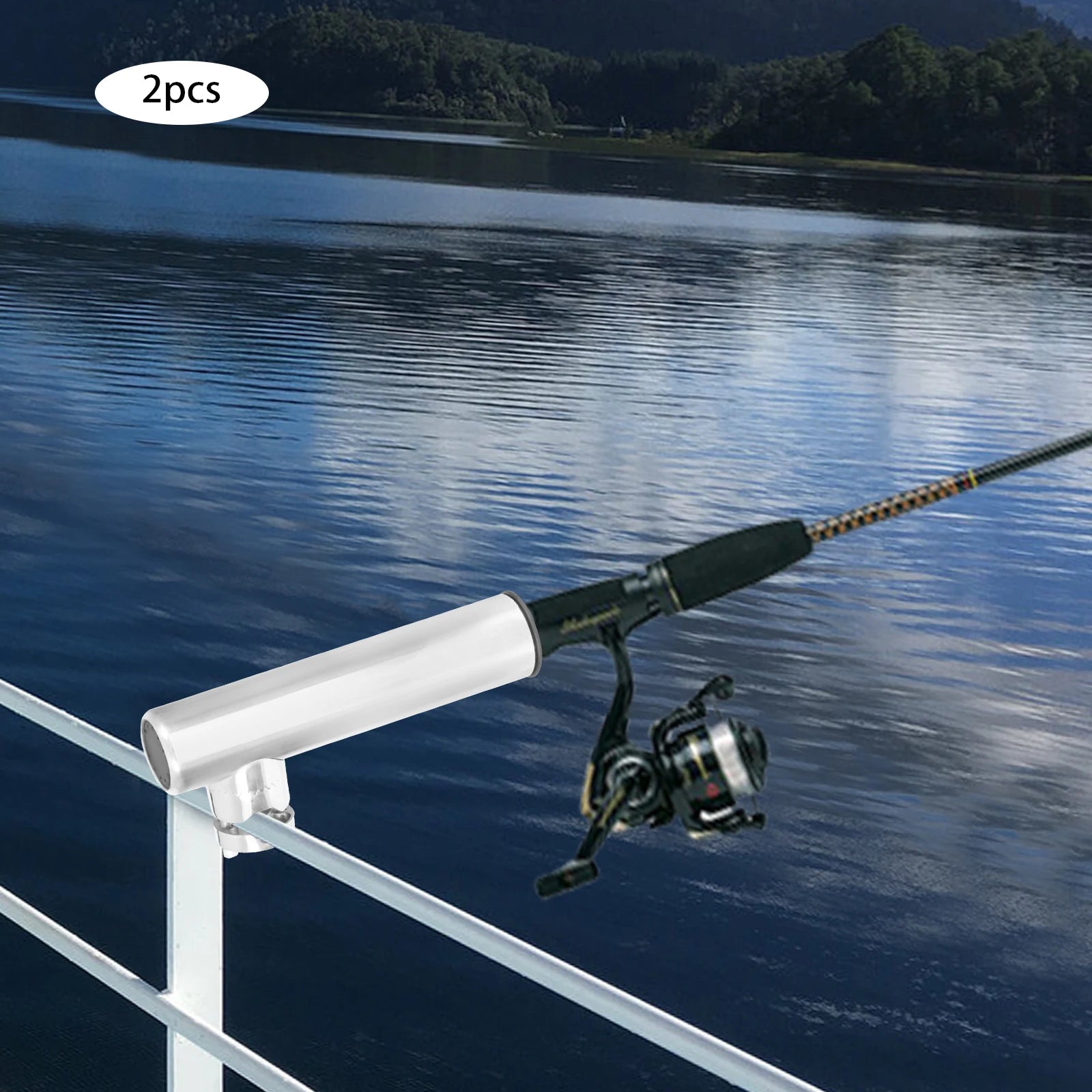 Porte-cannes à pêche inox 360° – Lot de 2