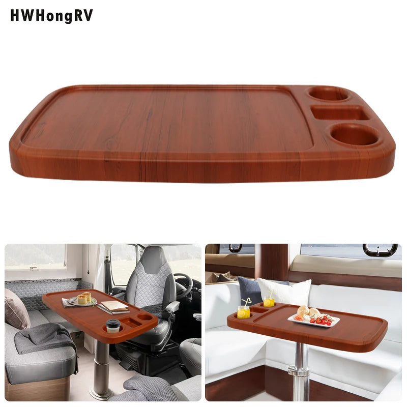 Plateau de table marin ABS 86x46 cm – Porte-gobelets & support téléphone | Bateau & Yacht