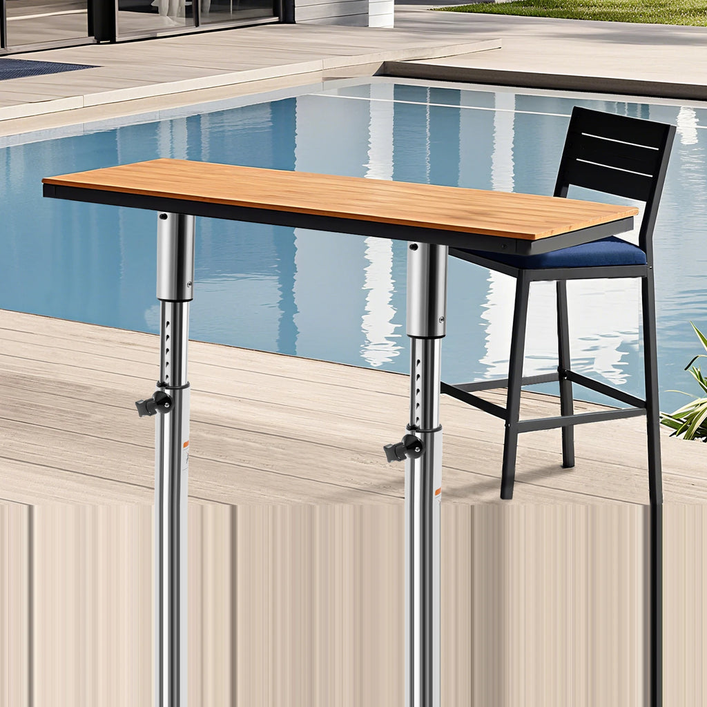 Adjustable  55lbs Load Capacity Table Pedestal, Lightweight Height Adjustable Stand with Removable Base, for RV Kitchen Workroom