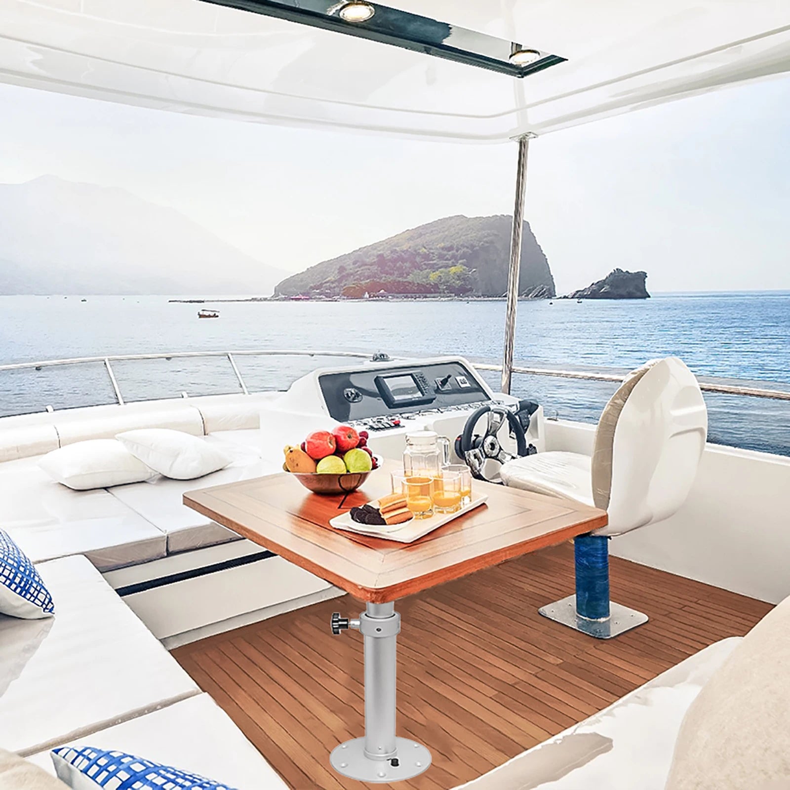 Pied de table réglable en aluminium | Base amovible | Bateau & Yacht