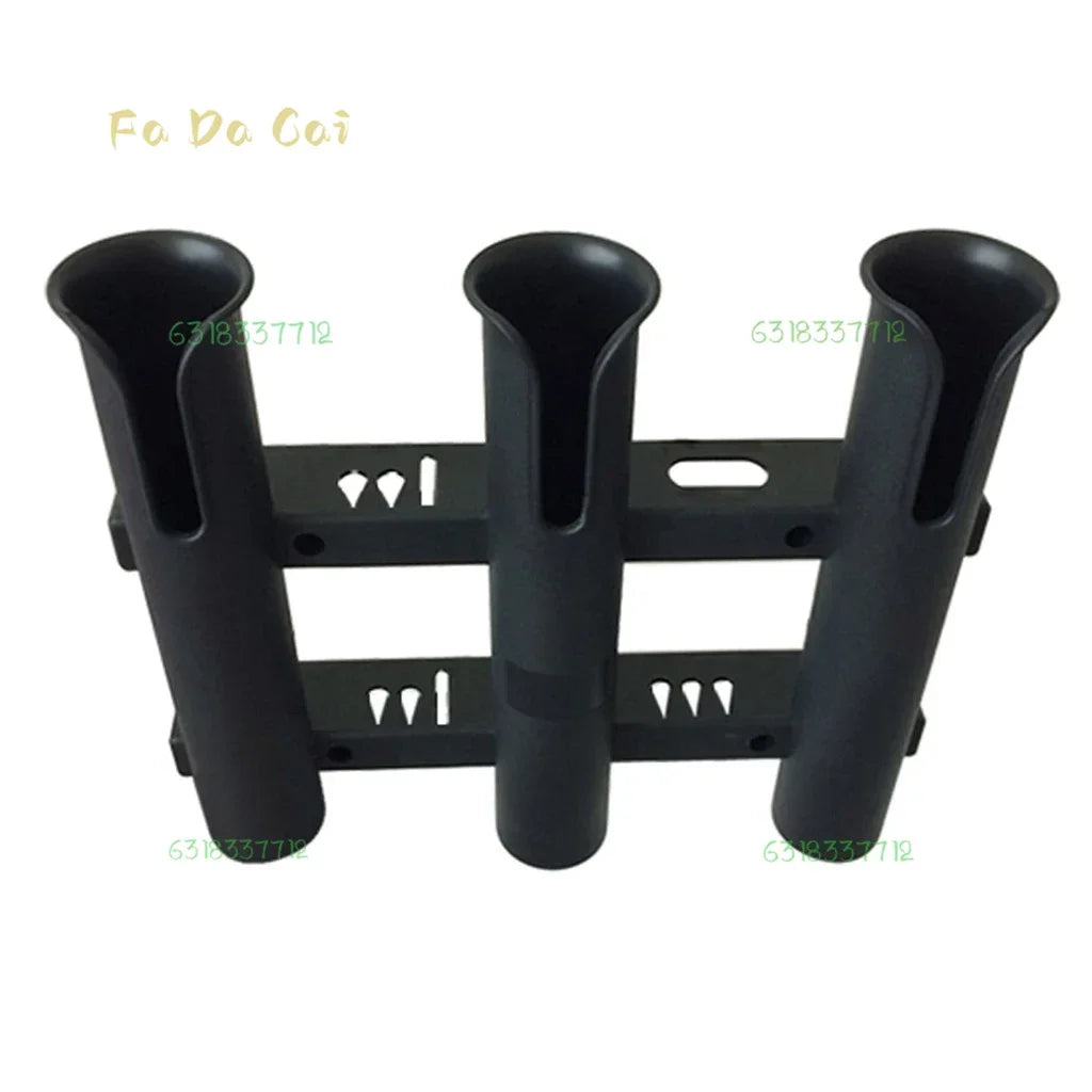 Fishing Rod Rack Boat Fishing 3 Rod Holder Boat Marine Plastic Black Tube Mount Rack