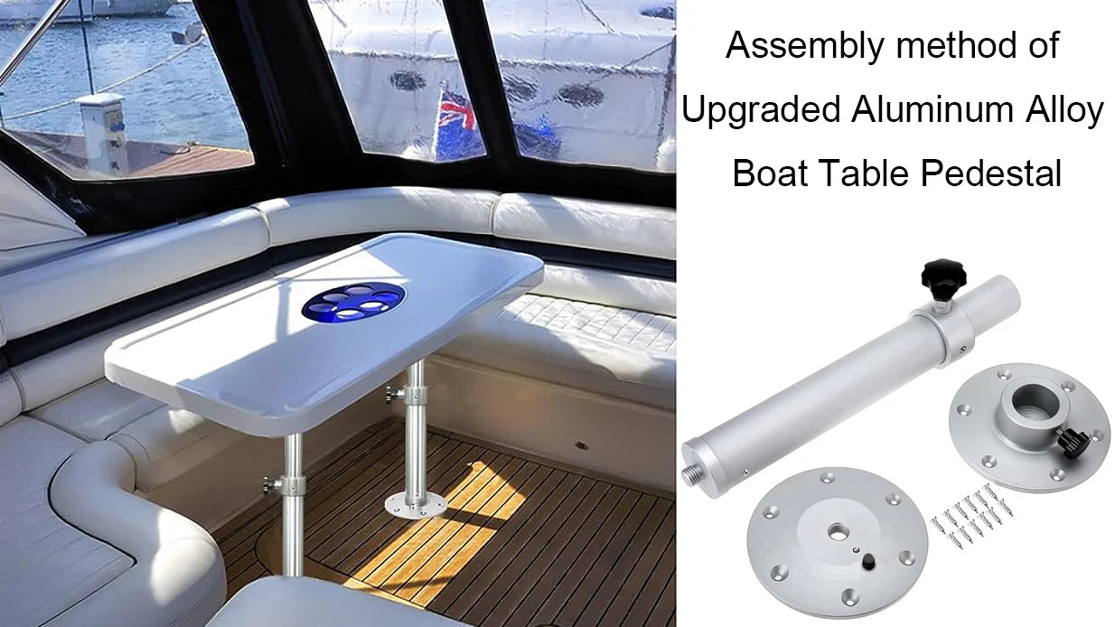 Adjustable table legs with aluminum removable base | Height 17.8-27.2 inches | Suitable for RV, camper, boat, yacht tabletop.