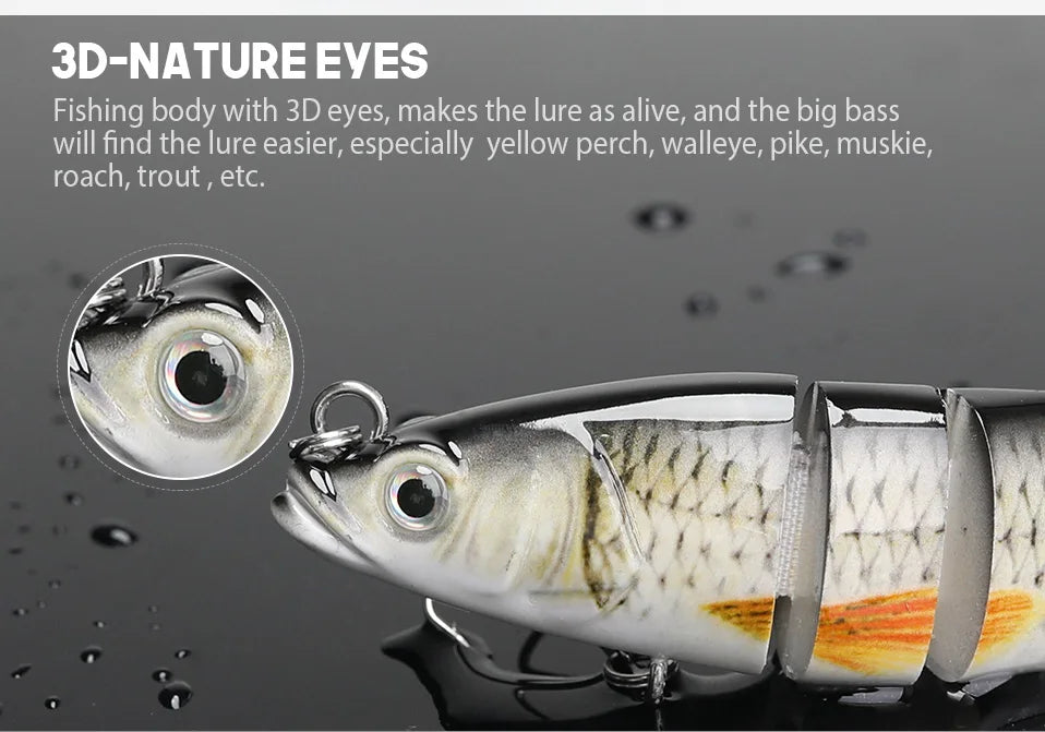 VTAVTA 10/14cm Sinking Wobblers Fishing Lures Jointed Crankbait Swimbait 8 Segment Hard Artificial Bait For Fishing Tackle Lure