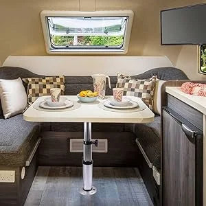 3 Levels Adjustable Aluminum Alloy RV Boat Table Pedestal 17-28 Inch Height Range, Suitable for RV boats yacht dining table base