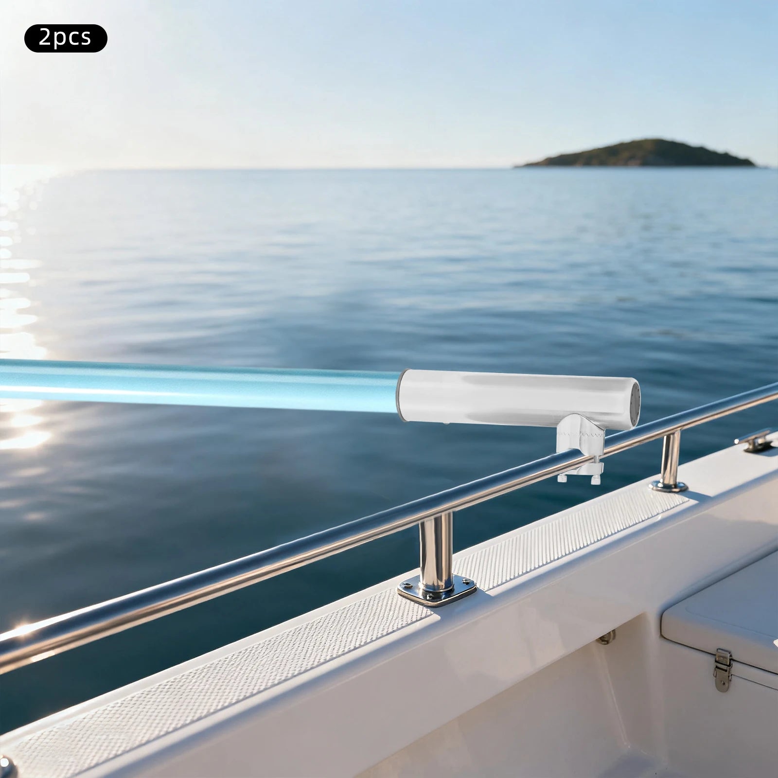 Porte-cannes à pêche inox 360° – Lot de 2