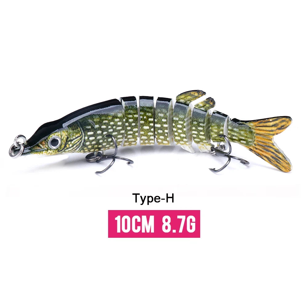 VTAVTA 10/14cm Sinking Wobblers Fishing Lures Jointed Crankbait Swimbait 8 Segment Hard Artificial Bait For Fishing Tackle Lure