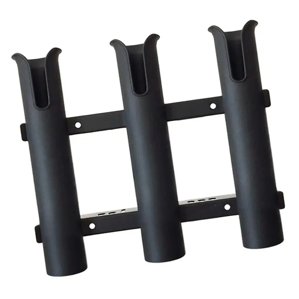 Fishing Rod Rack Boat Fishing 3 Rod Holder Boat Marine Plastic Black Tube Mount Rack