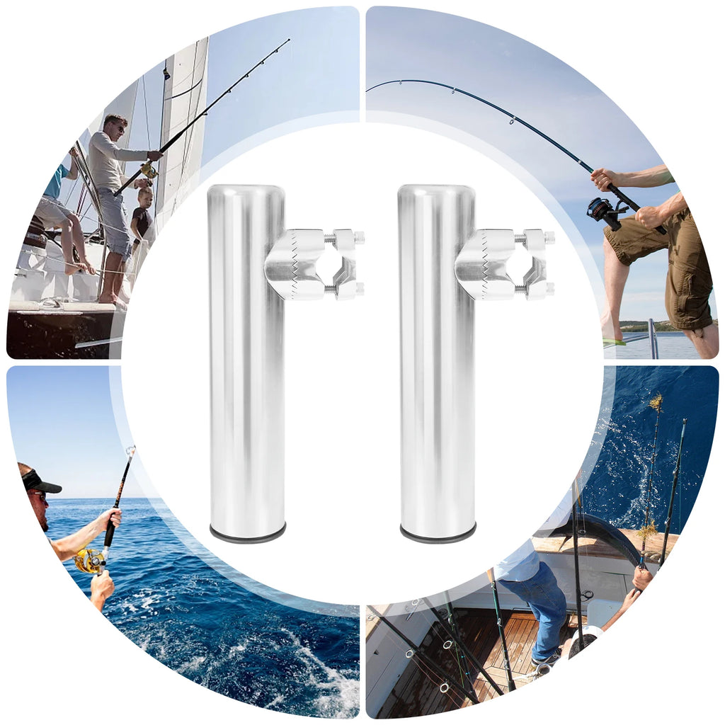 Porte-cannes à pêche inox 360° – Lot de 2