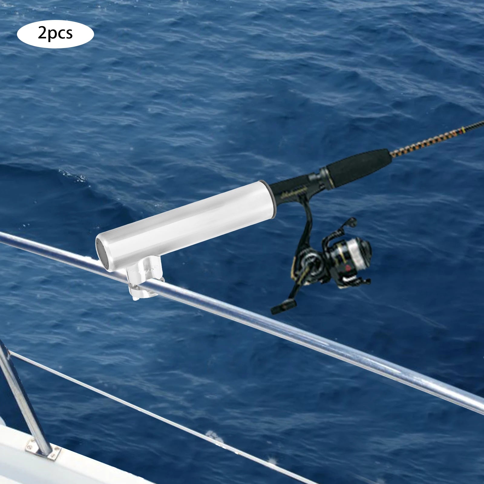 Porte-cannes à pêche inox 360° – Lot de 2