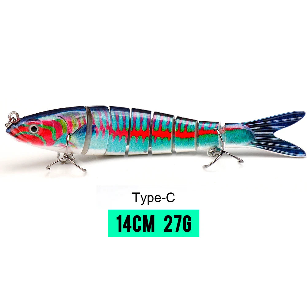 VTAVTA 10/14cm Sinking Wobblers Fishing Lures Jointed Crankbait Swimbait 8 Segment Hard Artificial Bait For Fishing Tackle Lure