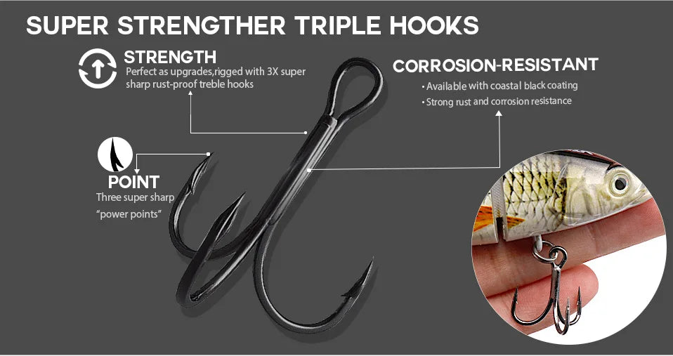 VTAVTA 10/14cm Sinking Wobblers Fishing Lures Jointed Crankbait Swimbait 8 Segment Hard Artificial Bait For Fishing Tackle Lure