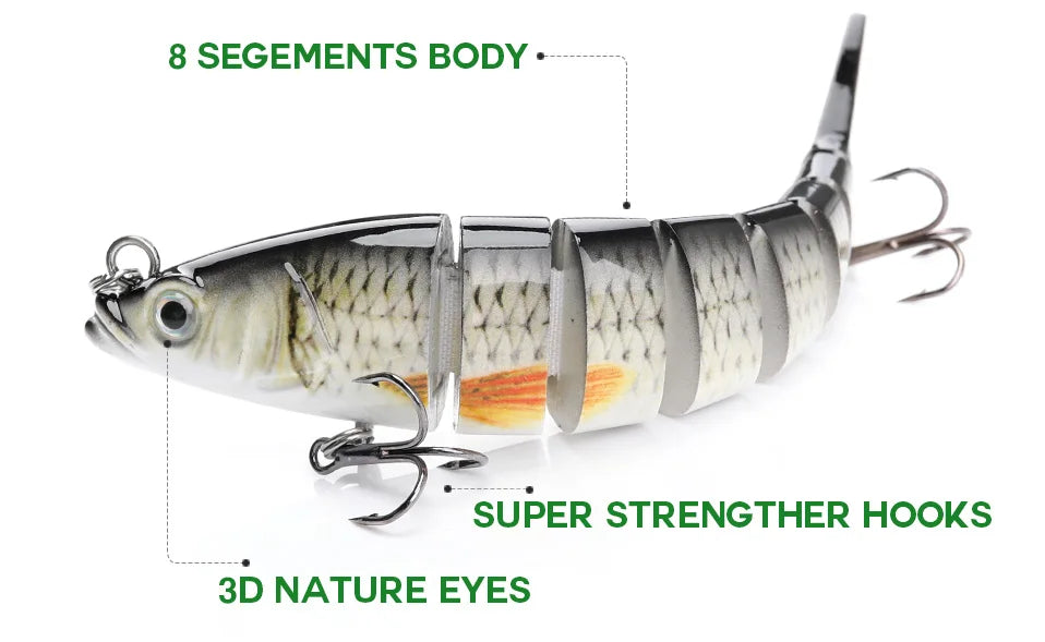 VTAVTA 10/14cm Sinking Wobblers Fishing Lures Jointed Crankbait Swimbait 8 Segment Hard Artificial Bait For Fishing Tackle Lure