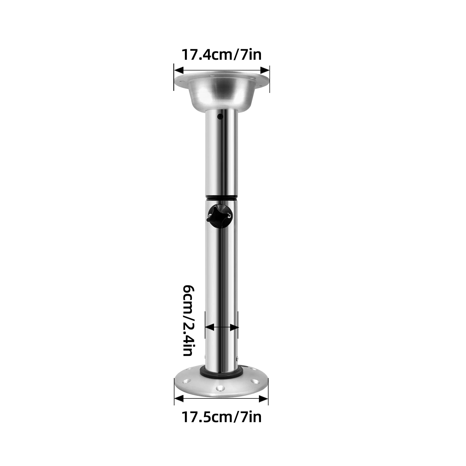 Adjustable  55lbs Load Capacity Table Pedestal, Lightweight Height Adjustable Stand with Removable Base, for RV Kitchen Workroom