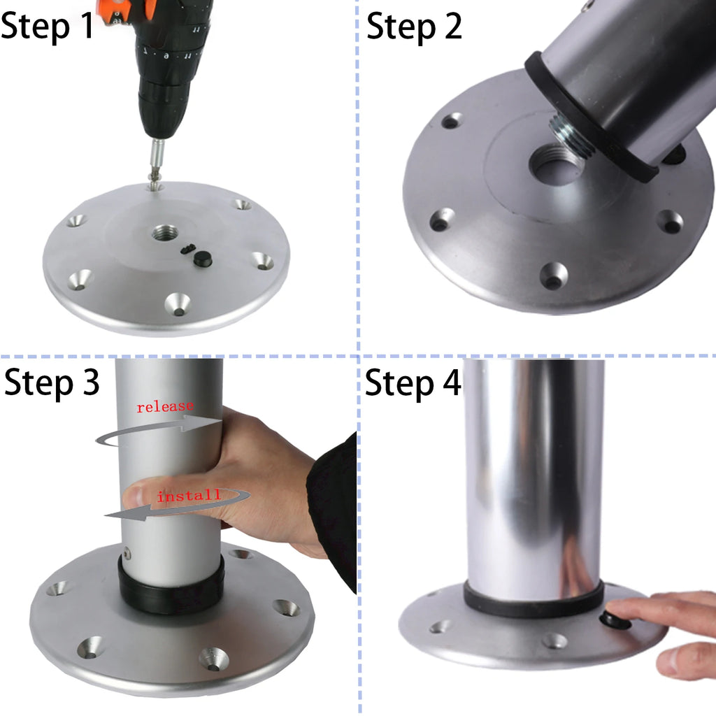 Adjustable Aluminum Alloy Boat Table Pedestal – 17 to 28 Inch Height