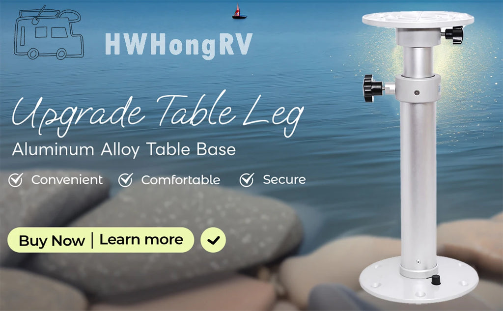 Adjustable Aluminium Table Leg with Removable Base | Boat & Yacht