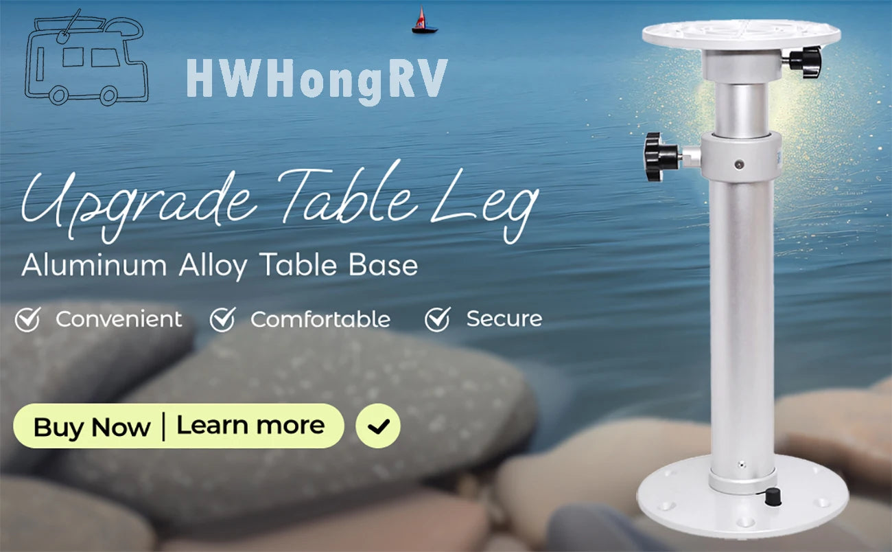 Adjustable Aluminium Table Leg with Removable Base | Boat & Yacht