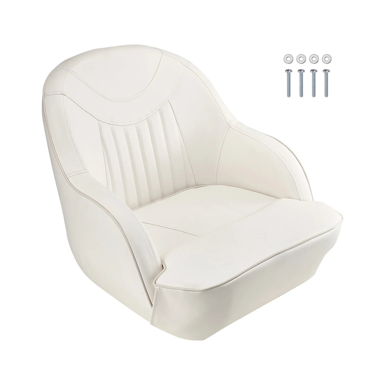 Captain Bucket Boat Seat – High Backrest, Thick Foam & Waterproof PVC Leather