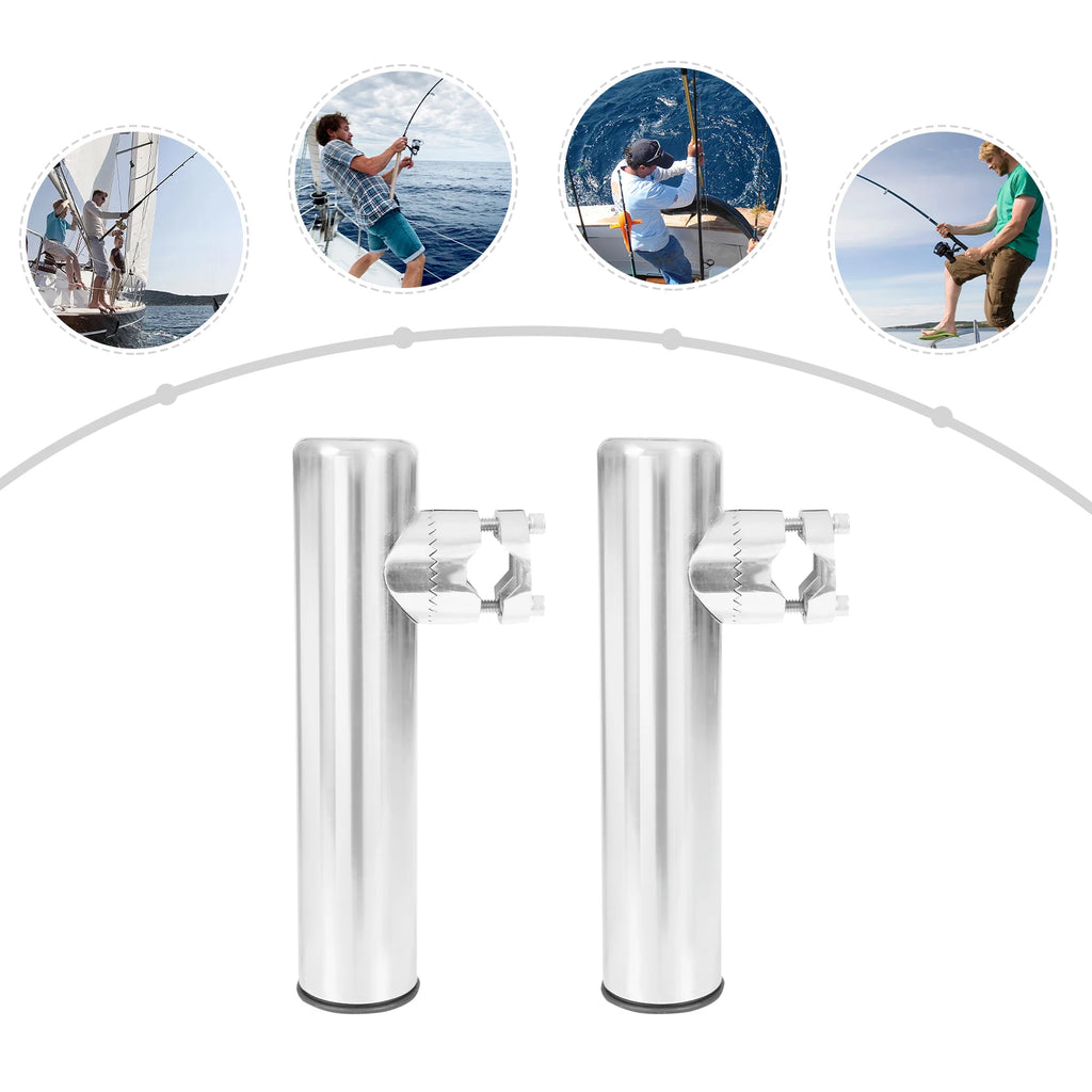 Porte-cannes à pêche inox 360° – Lot de 2