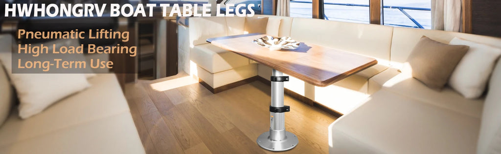 Pied de table pneumatique 3 niveaux – Hauteur réglable pour bateau