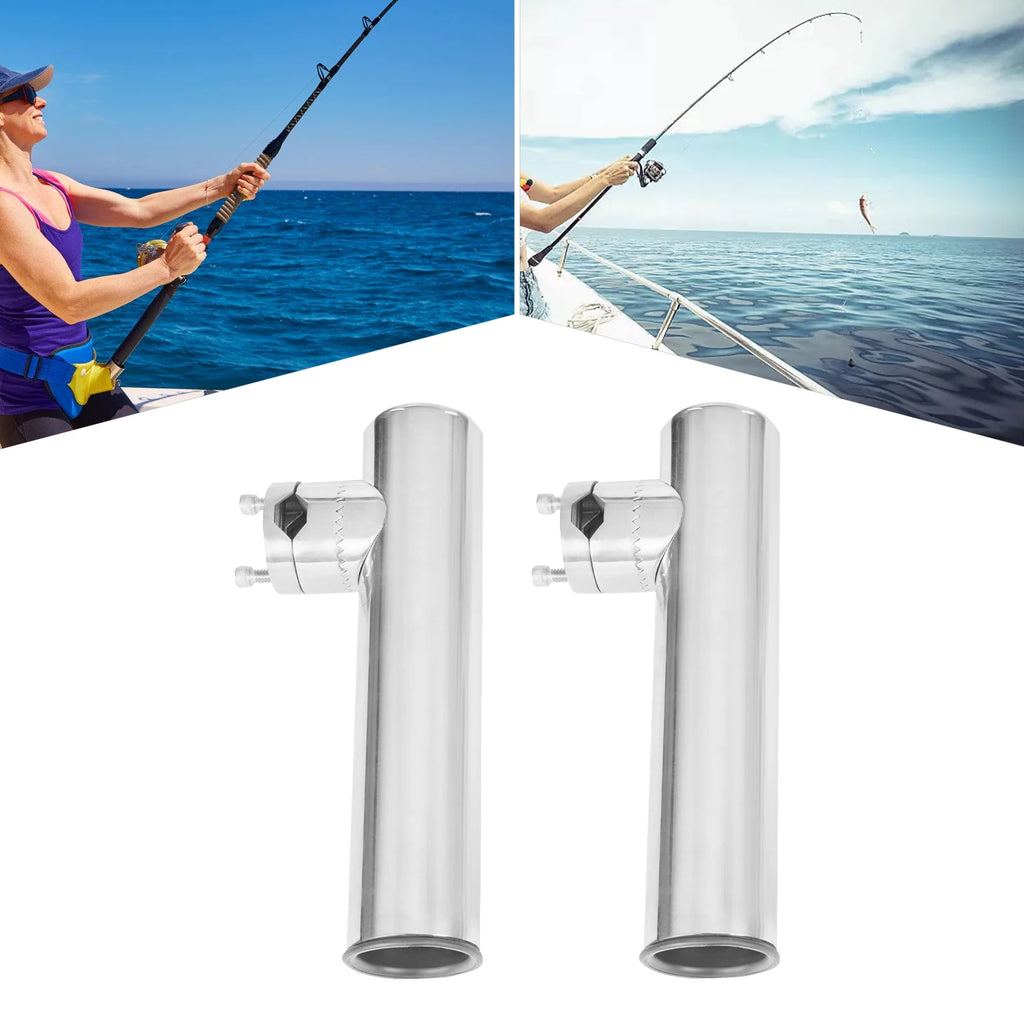 Porte-cannes à pêche inox 360° – Lot de 2