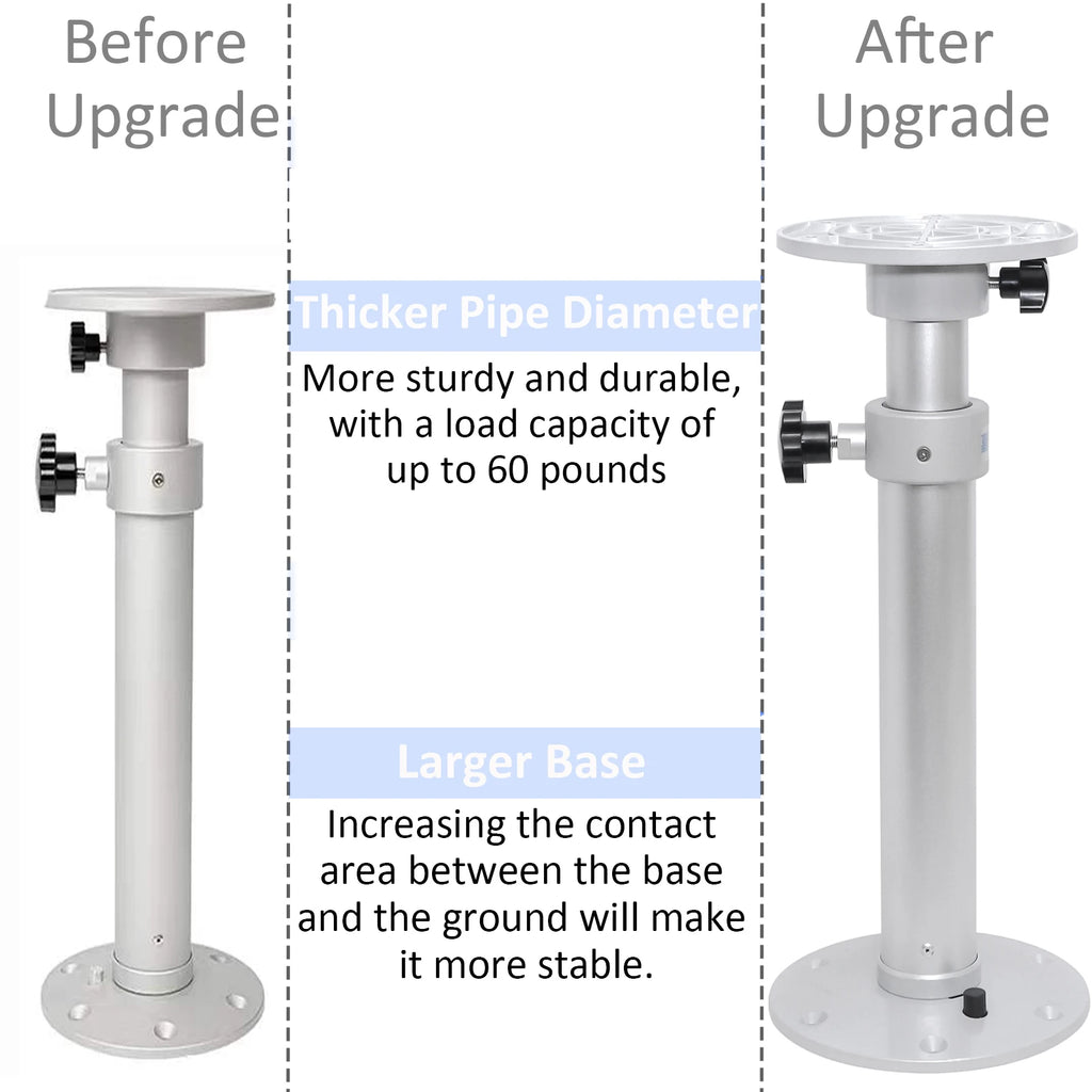 Adjustable Aluminium Table Leg with Removable Base | Boat & Yacht