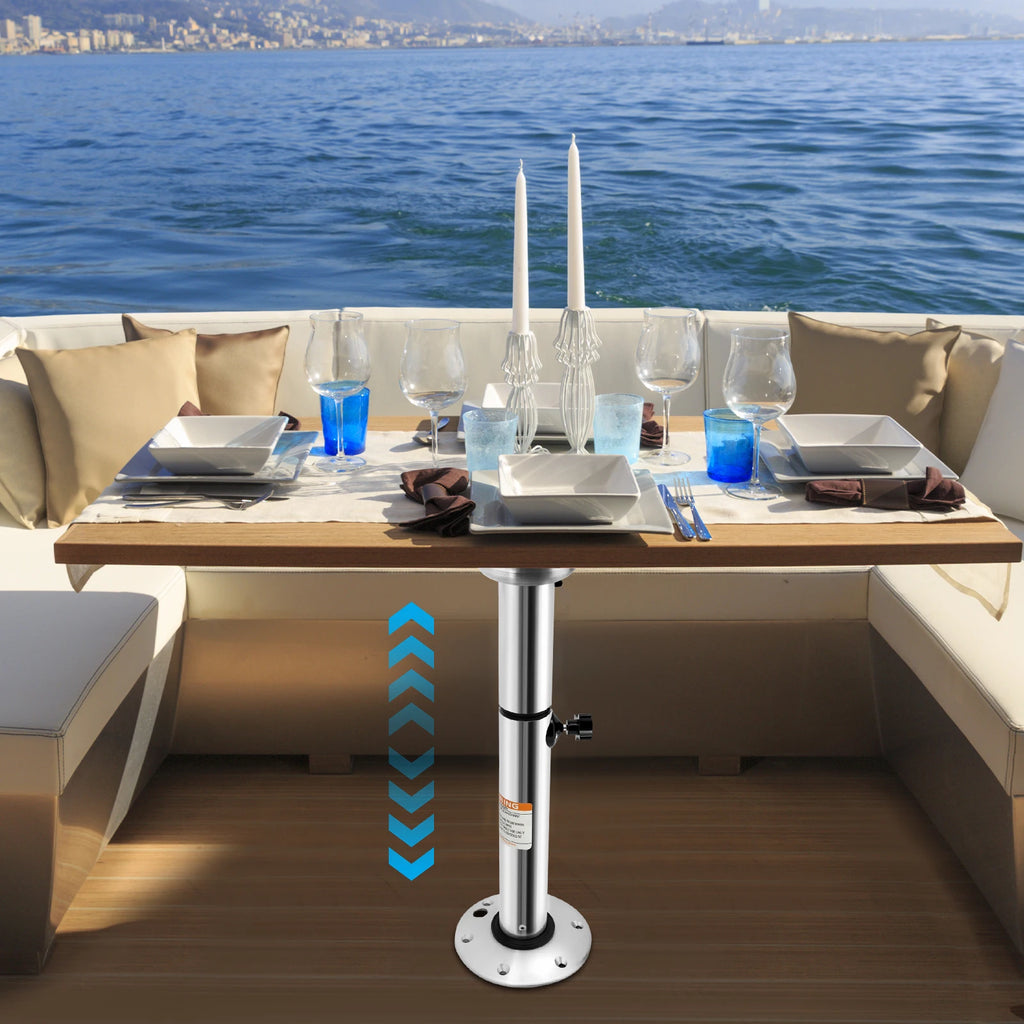 Adjustable  55lbs Load Capacity Table Pedestal, Lightweight Height Adjustable Stand with Removable Base, for RV Kitchen Workroom