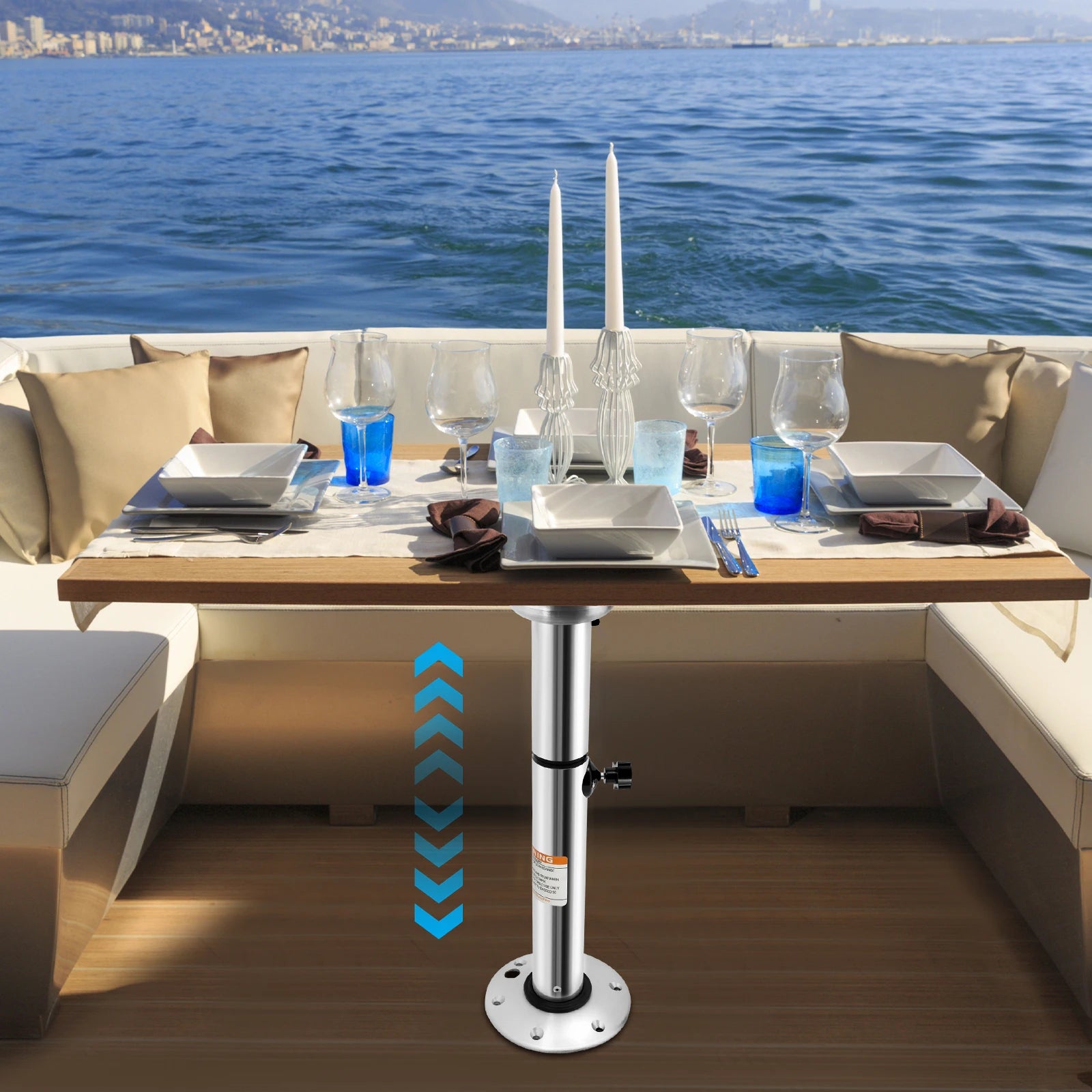 Adjustable  55lbs Load Capacity Table Pedestal, Lightweight Height Adjustable Stand with Removable Base, for RV Kitchen Workroom