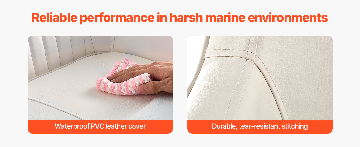 Captain Bucket Boat Seat – High Backrest, Thick Foam & Waterproof PVC Leather