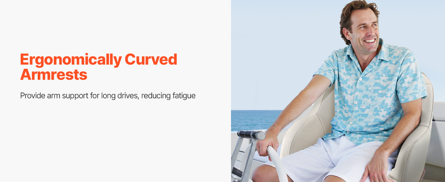 Captain Bucket Boat Seat – High Backrest, Thick Foam & Waterproof PVC Leather