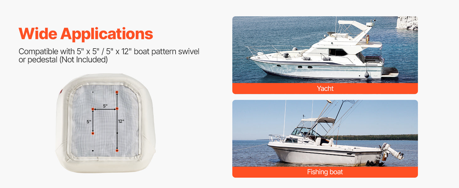 Captain Bucket Boat Seat – High Backrest, Thick Foam & Waterproof PVC Leather